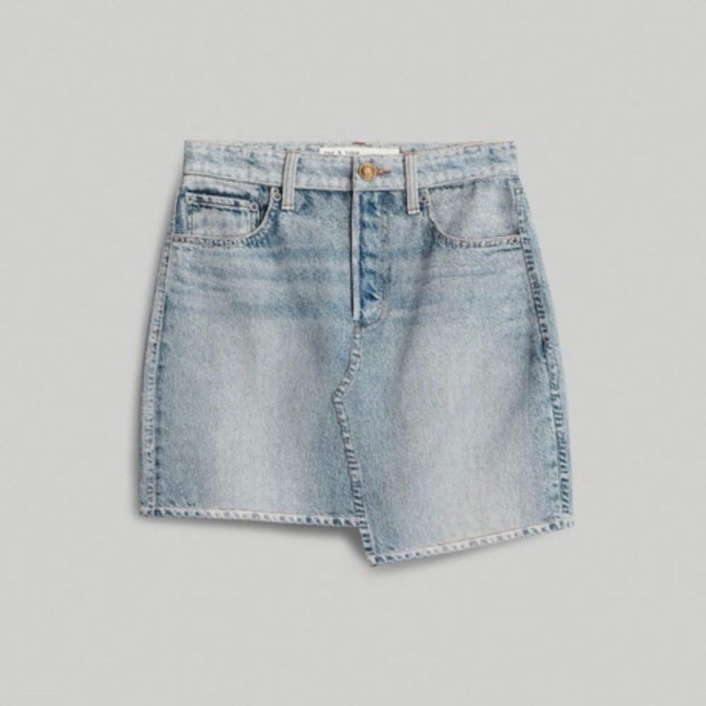 rag & bone Canvas Miramar Mini Skirt Trompe L'oeil Cotton Skirt - size 26